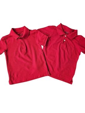 The Children's Place Red Preppy Polo Shirts - Short Sleeve Twin Pack Sz. 4